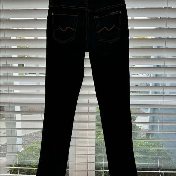7 For All Mankind Kimmie Straight Leg Mid-rise Jeans Dark Wash Size 25 - Picture 6 of 8